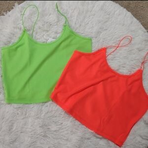 Neon Cropped Tank Bundle NWT 🩷 Size Large